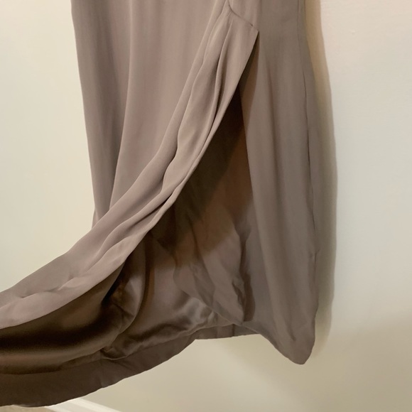 La Fee Verte Taupe High Neck Wrap Dress Size S - Picture 4 of 7